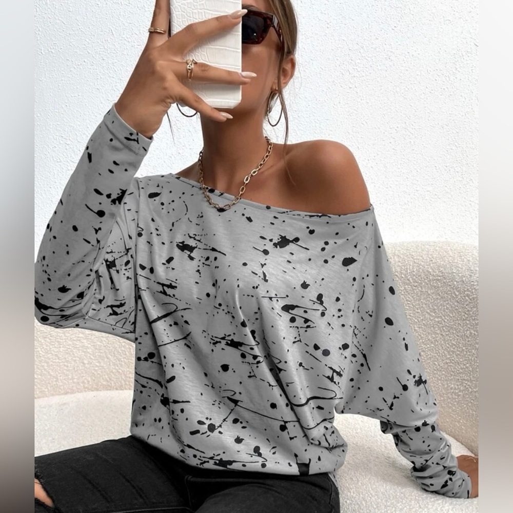 Splatter Paint Off the shoulder blouse